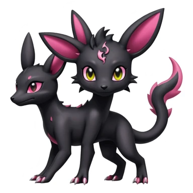 Shiny Dark Edgy Gothic Gloomy Futuristic Salandit-Umbreon-Shaymin-Delcatty-Hybrid (Full body) sticker