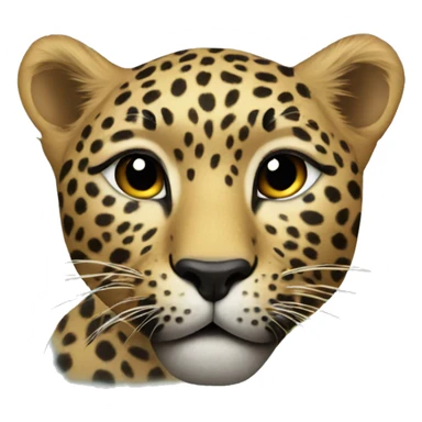 leopard with the kiss emoji sticker