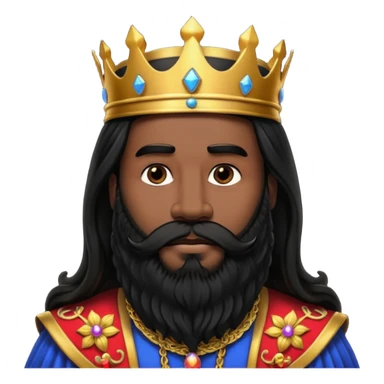 big black bearded king with long hairs sticker