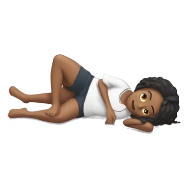 À girl laying on the ground sticker