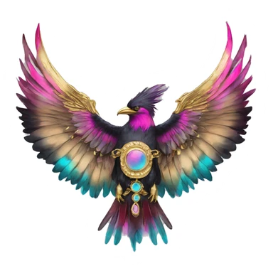 Dark black Beige cyan Pink magenta burgundy maroon cyan beige gray coyote black stripes wearing gold jewellery gold piercings gold gilded vintage watercolour tie dye black raven wings sticker