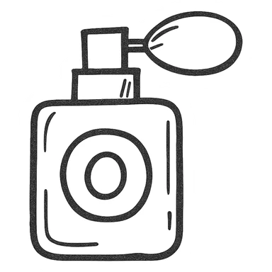 perfume bottle, hand drawn black outline, simple and sketchy, no fill sticker