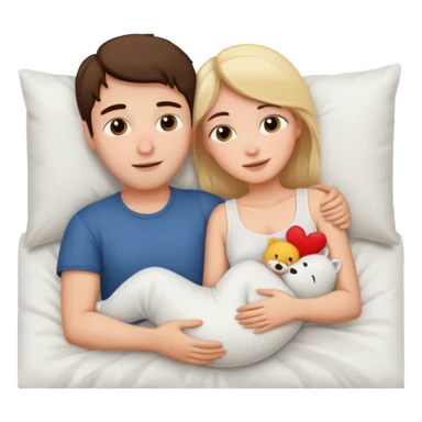 cuddling in bed sticker