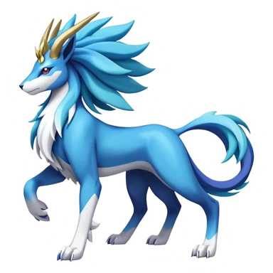 Shiny Colorful Vibrant Cobalion-Suicune-fakemon (full body) sticker
