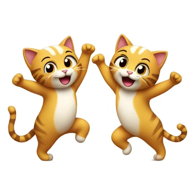 2 happy cats dancing sticker