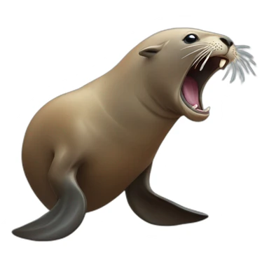 Aggressive sea lion sticker