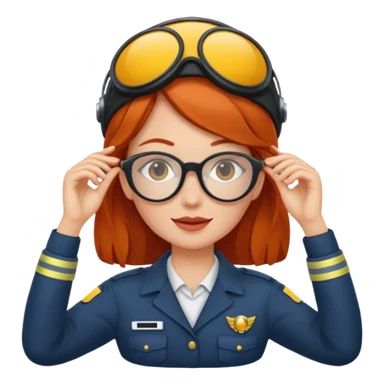 pilote femme rousse avec lunette de soleil sticker