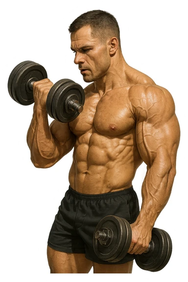 bodybuilder che fa curl manubri  sticker