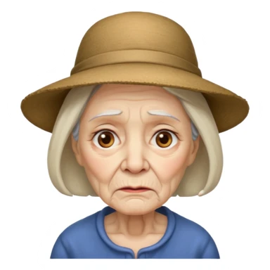 sad old women with hats with bearded sticker
