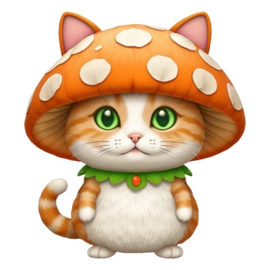 Cat in mushroom costume sticker