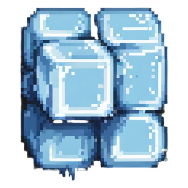 A simple pixelated ice cube sticker