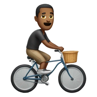 Big head guy riding bicycle  sticker