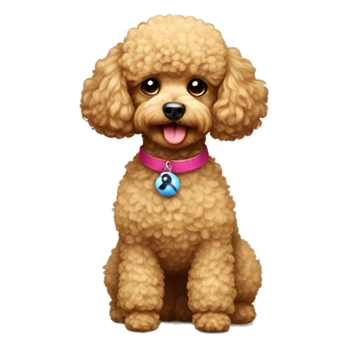 Toy poodle with a ball sticker