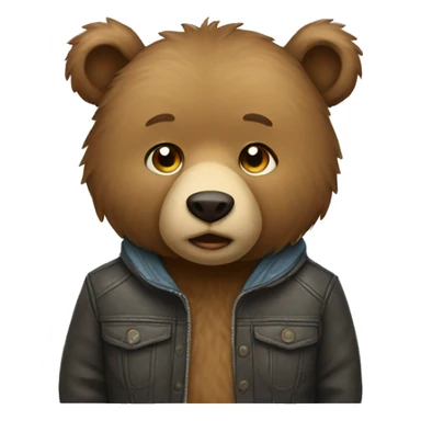 bear wearing a jacket sticker