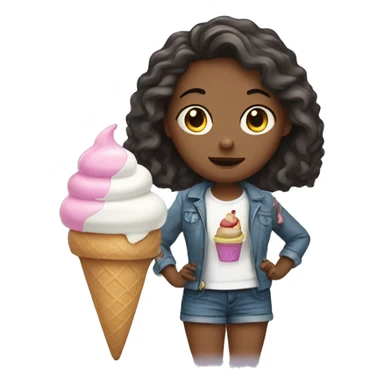 girl with ice cream sticker