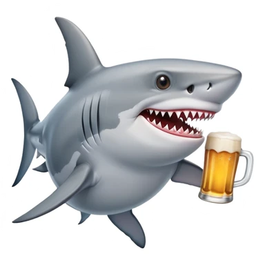 Tubarão com cerveja  sticker