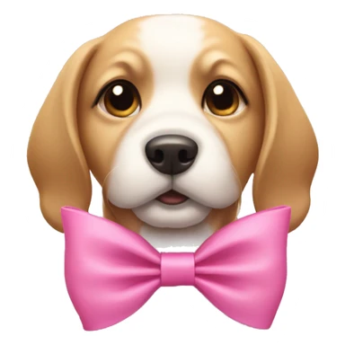 Dog wearing pink bow  sticker