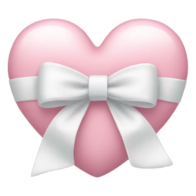 Pastel pink heart with white bow sticker