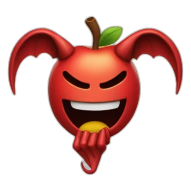 devil smiling in the apple style sticker