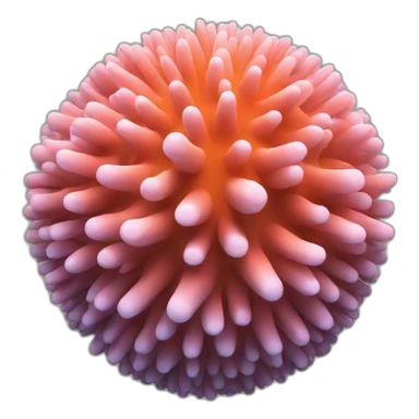 3d sphere with a cartoon Tropical coral skin texture sticker