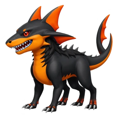 4-legged digitigrade land-shark-landhai-gremz-wickerbeast-vernid-sergal-sharpedo-houndoom-hybrid-fusion-creature, full body sticker