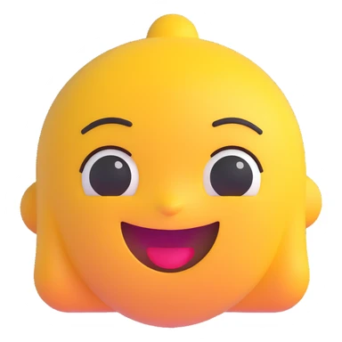 Ava as a 3D emoji-style face with a friendly expression sticker