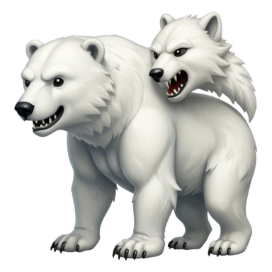 Sabertooth polar bear with a wolf’s tail  sticker