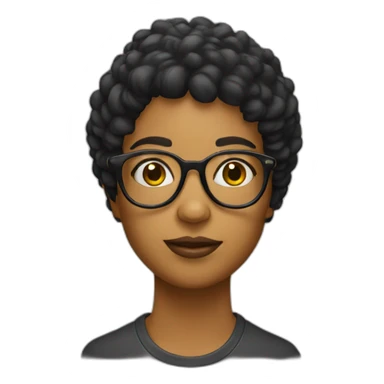 CHICA PELO NEGRO con lentes sticker