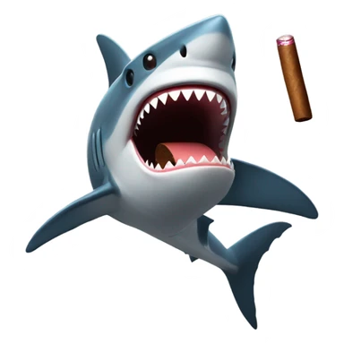 Shark smoking cigar sticker