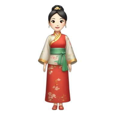 Chinese lady wear Chinese traditional clothes sticker