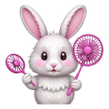 A rabbit hold a fan playfully sticker