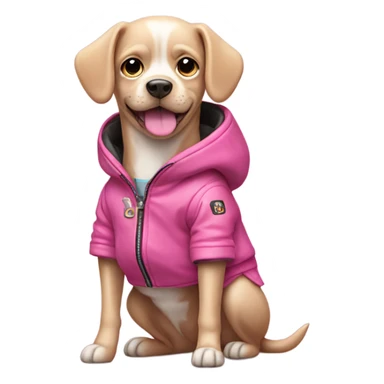 Pink dog with jacket sticker