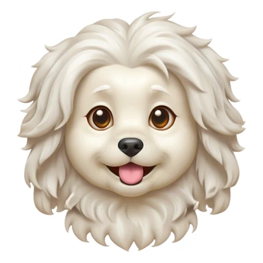 Cinematic Comical Wavy-Haired Maltese dog Portrait Emoji, Head tilted dramatically with an exaggeratedly amused or surprised expression, featuring a silky, wavy-haired white coat with a playful sheen, wide, expressive dark eyes filled with exaggerated disbelief, Simplified yet hilariously expressive features, highly detailed, glowing with a slightly sassy glow, high shine, dramatic yet playful, stylized with an air of cheeky charm, bright and endearing, soft glowing outline, capturing the essence of a spirited and over-the-top companion, so meme-worthy it feels like it could side-eye its way into internet fame instantly! sticker