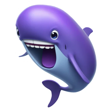 Blue whale purple, open mouth sticker