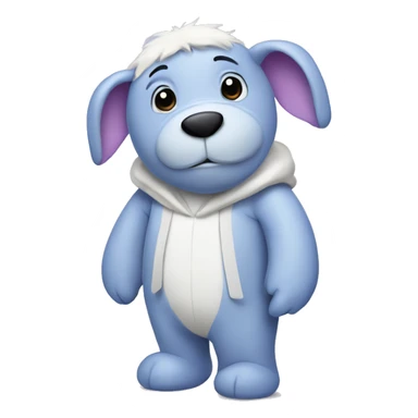 white teddy bear with eeyore costume  sticker