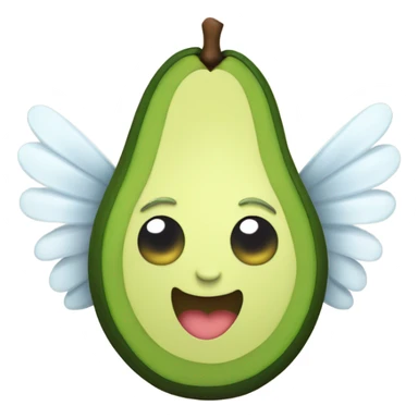 Cute Avocado with angel halo and wings sticker