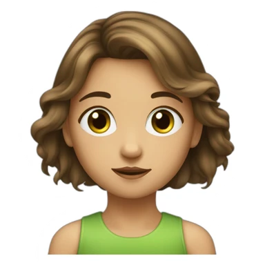 Fille de 11 ans avec des cheveux brun et des yeux vert sticker