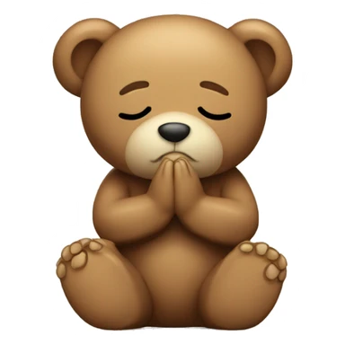 Teddy bear praying with closed eyes sticker