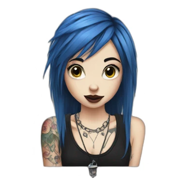 emo girl piercings tattoos sticker