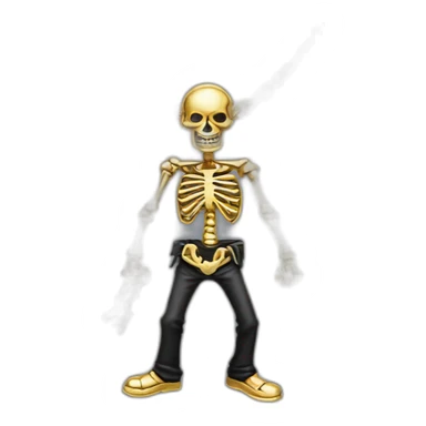 Zombie skeleton gangster  gold necklace  sticker