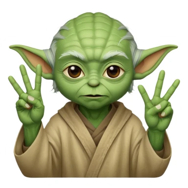 yoda qui fait le signe petit des doigts sticker
