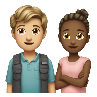 Siblings 1 boy 2 girls sticker