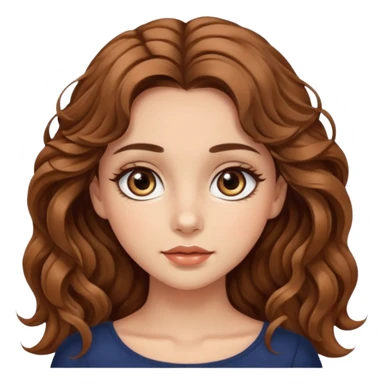 big brown eye long lashes wavy brown hair wheat skin beautiful girl  sticker