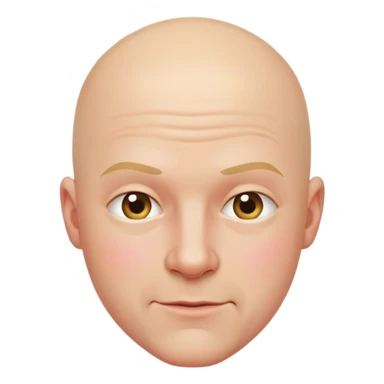 Kawaii bald man blushing sticker