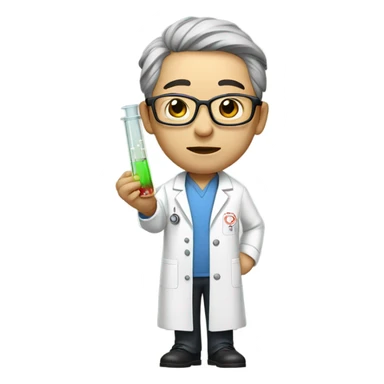super realistic Chinese scientist sticker