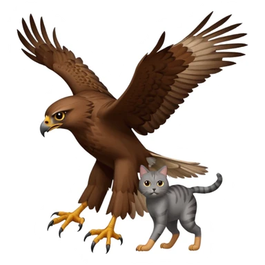 Hawk getting cat sticker