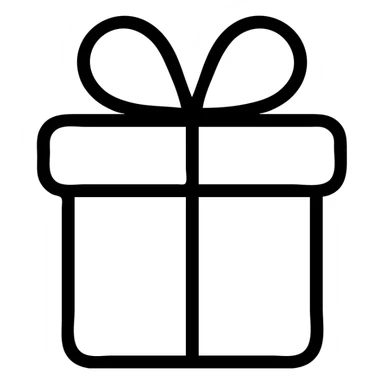 wrapped gift icon, minimal, focus on recognizable shape sticker