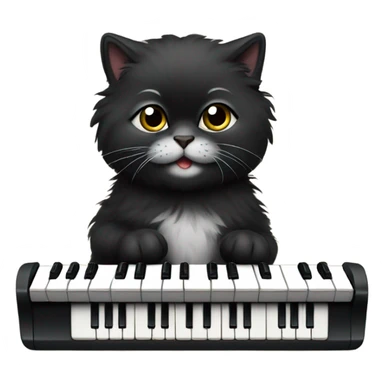 Little 3 year old black Persian playing a keyboard  sticker