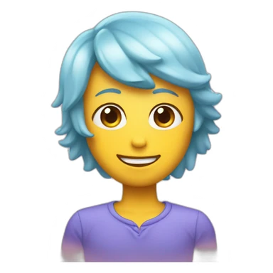 Emoji de un corazon celeste con brillitos sticker