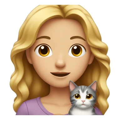 a girl with a cat in her hands sticker